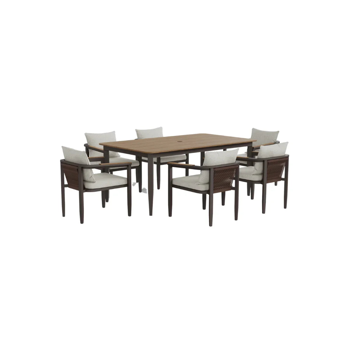 Hemera 6 Seater Garden Dining Set – Modern Aluminium Patio Table & Chairs UK