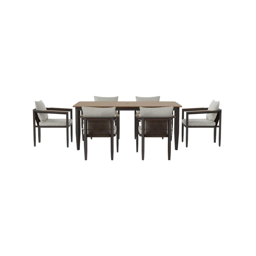 Hemera 6 Seater Garden Dining Set – Modern Aluminium Patio Table & Chairs UK