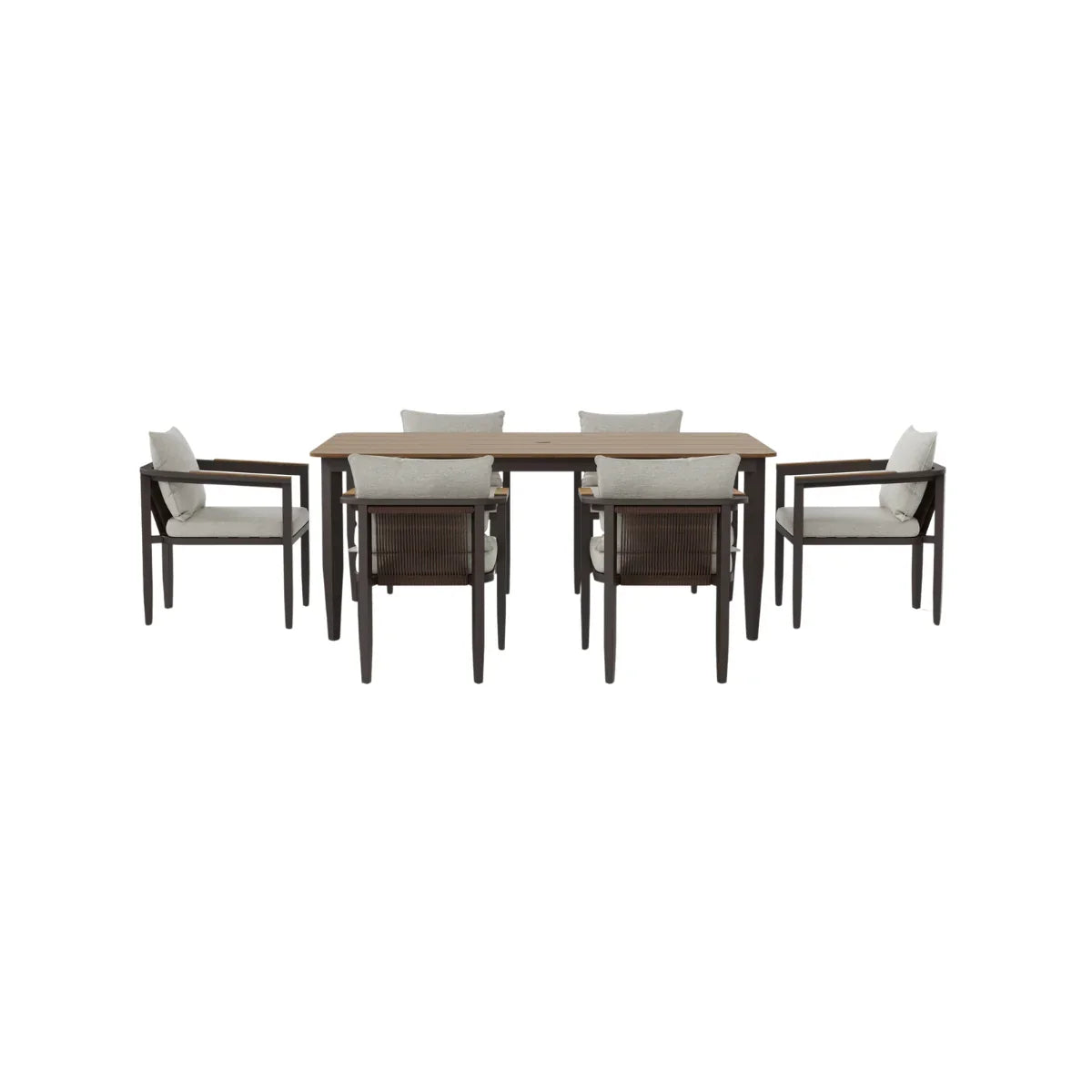 Hemera 6 Seater Garden Dining Set – Modern Aluminium Patio Table & Chairs UK