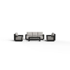 Ikos 5 Seater Outdoor Lounge Set – Onyx Aluminium & Polyrattan Garden Sofa Set UK