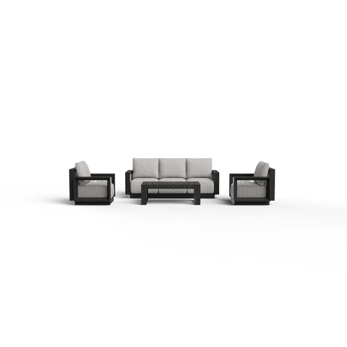 Ikos 5 Seater Outdoor Lounge Set – Onyx Aluminium & Polyrattan Garden Sofa Set UK