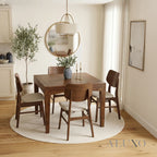 ALUXO® Journey 90-180cm Walnut Dining Table - Square Extendable Rectangular Top