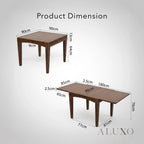 ALUXO® Journey 90-180cm Walnut Dining Table - Square Extendable Rectangular Top