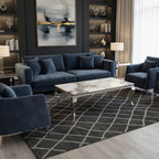 Lorens 130cm Chrome Coffee Table with Cream Marble Top
