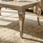 Lorens 130cm Chrome Coffee Table with White Marble Top