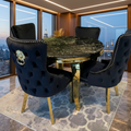 Louis Round Gold Victoria Dining Set