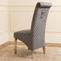 Lucia Grey Velvet Lion Knocker Dining Chairs