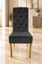 Roma 180CM Gold Marble Dining Table With Lucy Gold Ring Knocker Quilted Dining Chairs