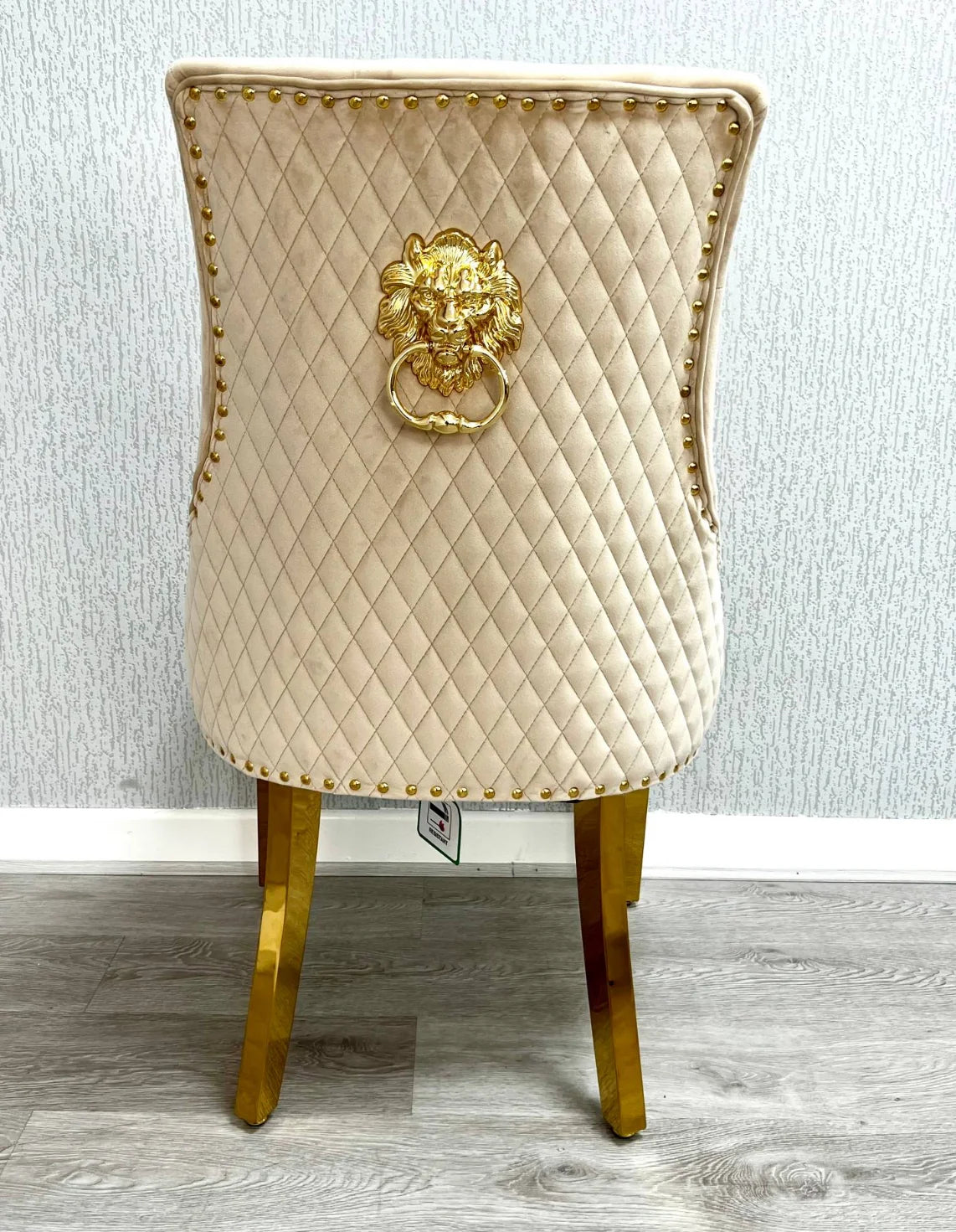 Majestic Mink & Gold Dining Chair Lion Knocker| Order 2-4-6-8-10