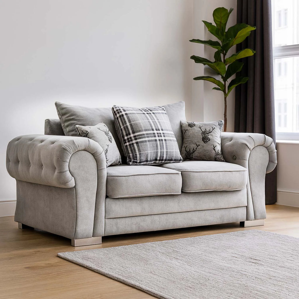 Milan 3 + 2 Seater Fabric Sofa Set Scatter back