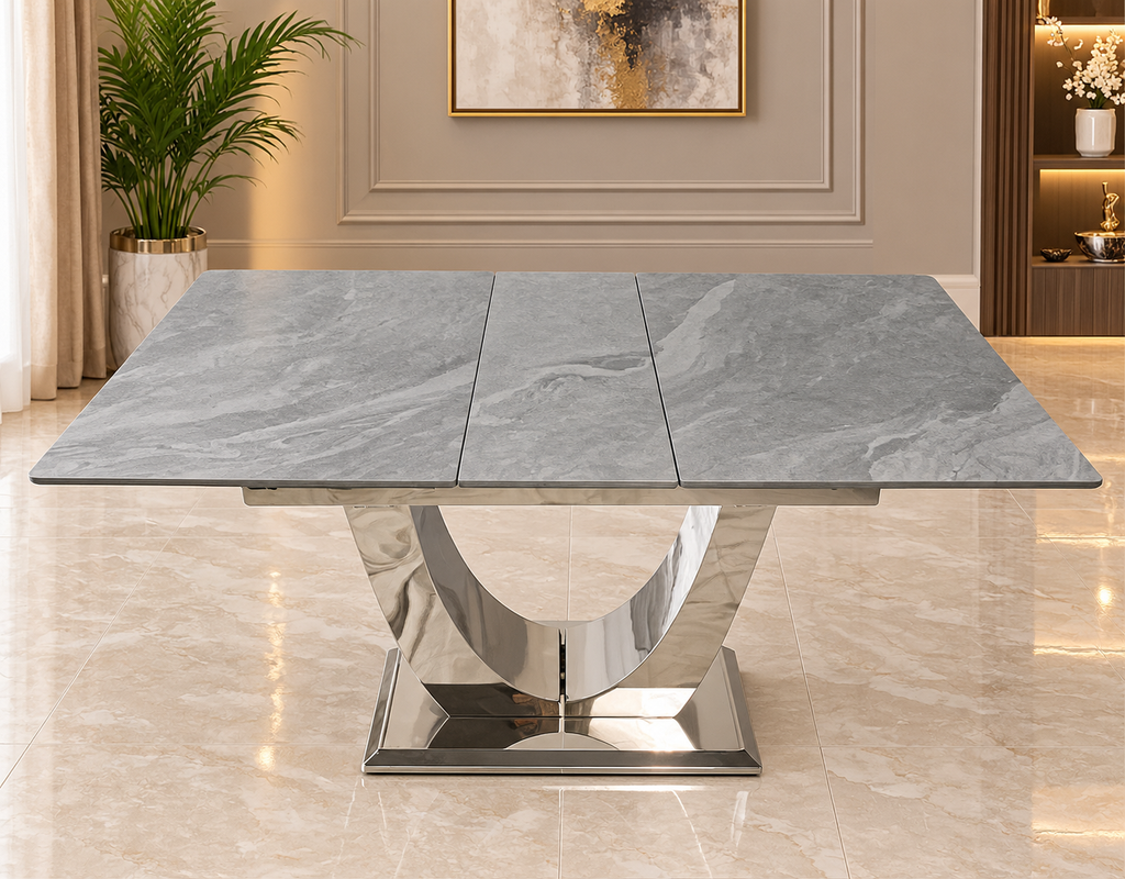 Extendable Dining Table London Grey Ceramic | Modern Ceramic Dining Table