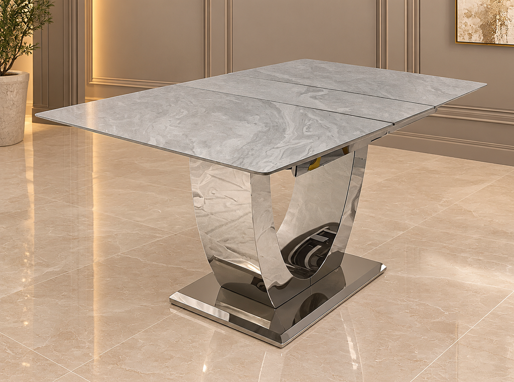 Extendable Dining Table London Grey Ceramic | Modern Ceramic Dining Table