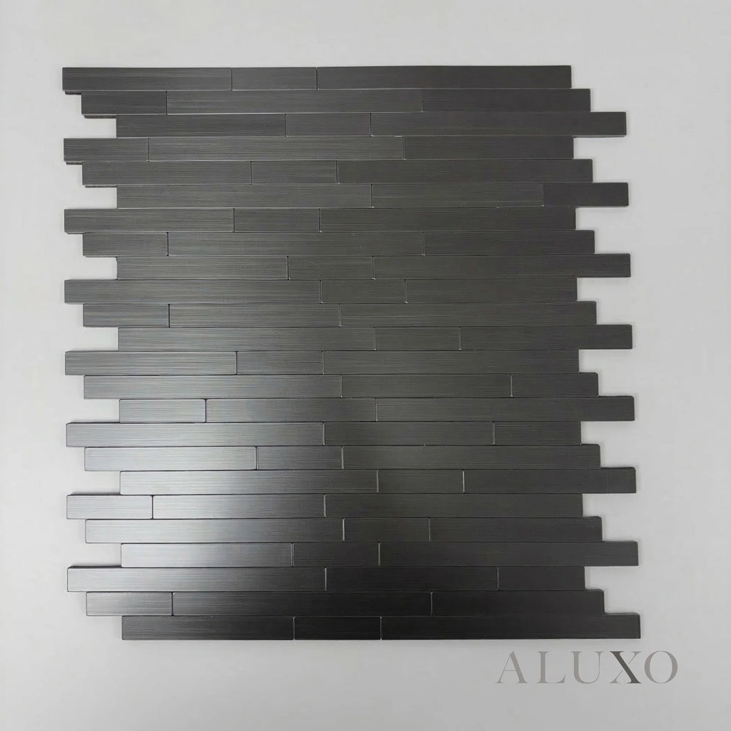 Mosaic Wall Tiles - Brick Black 30cm x 30cm (Set of 10) | Self Adhesive