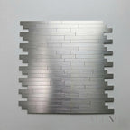 Mosaic Wall Tiles - Brick Chrome 30cm x 30cm (Set of 10) | Self Adhesive