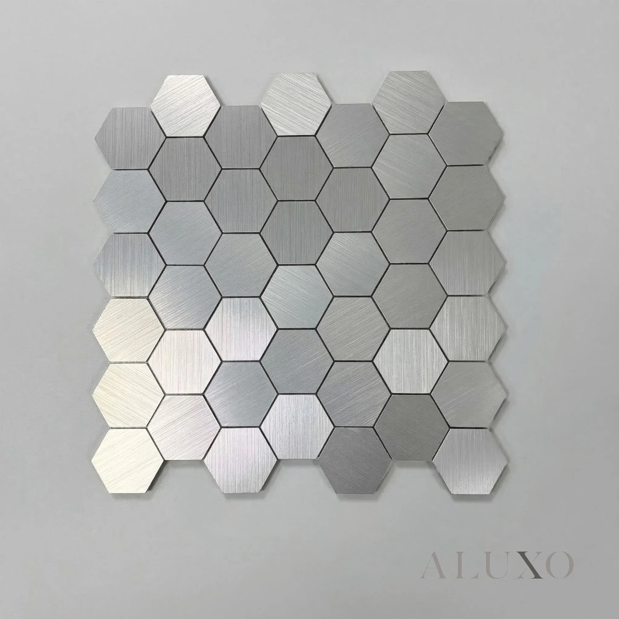 Mosaic Wall Tiles - Hexagon Chrome 30cm x 30cm (Set of 10) | Self Adhesive