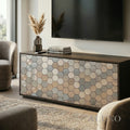 Mosaic Wall Tiles - Hexagon Chrome 30cm x 30cm (Set of 10) | Self Adhesive