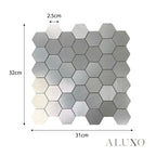 Mosaic Wall Tiles - Hexagon Chrome 30cm x 30cm (Set of 10) | Self Adhesive
