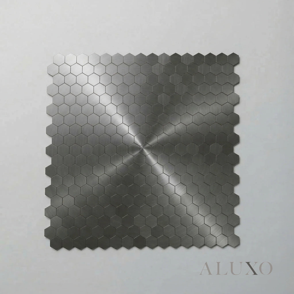 Mosaic Wall Tiles - Mini Hexagon Black 30cm x 30cm (Set of 10) | Self Adhesive