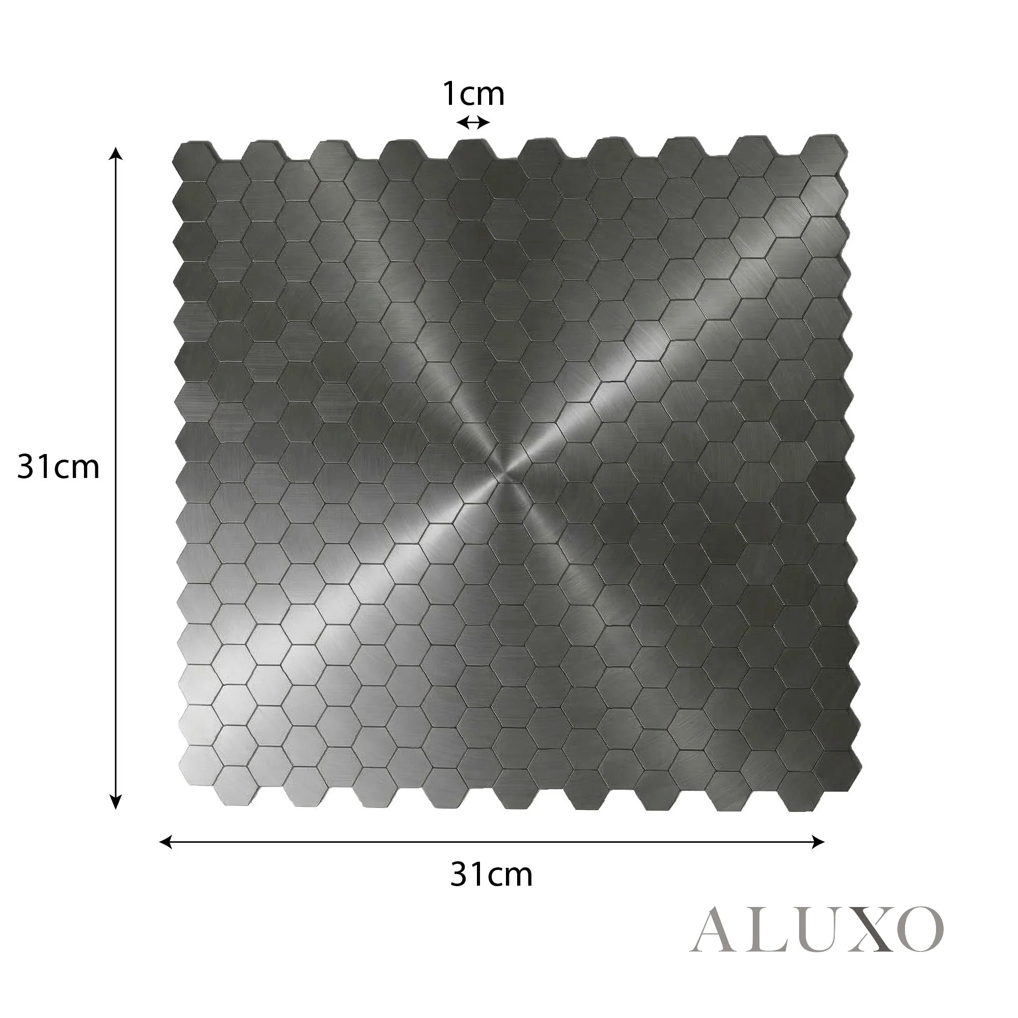 Mosaic Wall Tiles - Mini Hexagon Black 30cm x 30cm (Set of 10) | Self Adhesive