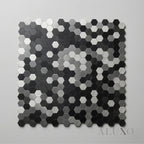 Mosaic Wall Tiles - Mini Hexagon Chrome Mix 30cm x 30cm (Set of 10) | Self Adhesive