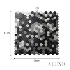 Mosaic Wall Tiles - Mini Hexagon Chrome Mix 30cm x 30cm (Set of 10) | Self Adhesive