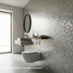 Mosaic Wall Tiles - Square Chrome 30cm x 30cm (Set of 10) | Self Adhesive
