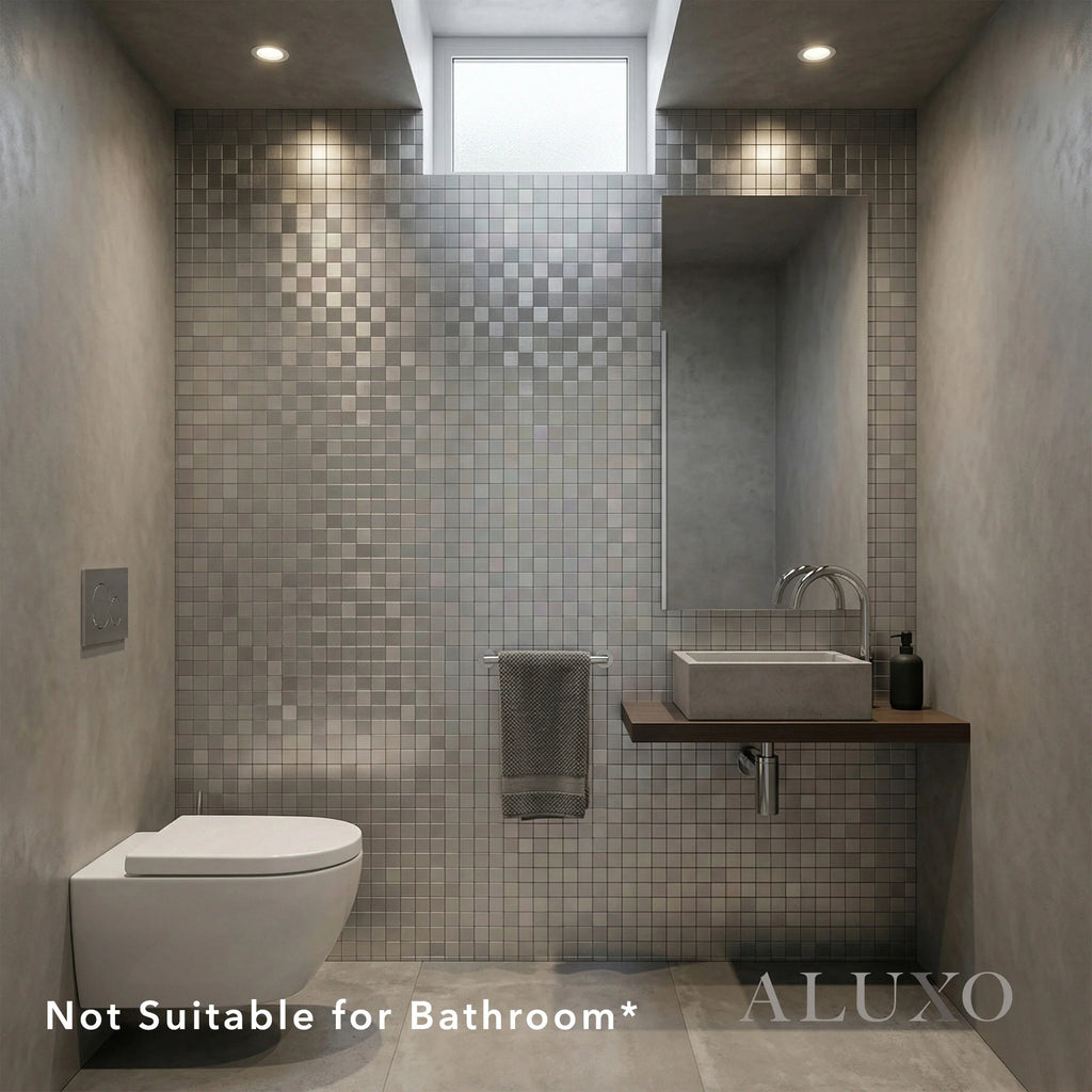 Mosaic Wall Tiles - Square Chrome 30cm x 30cm (Set of 10) | Self Adhesive