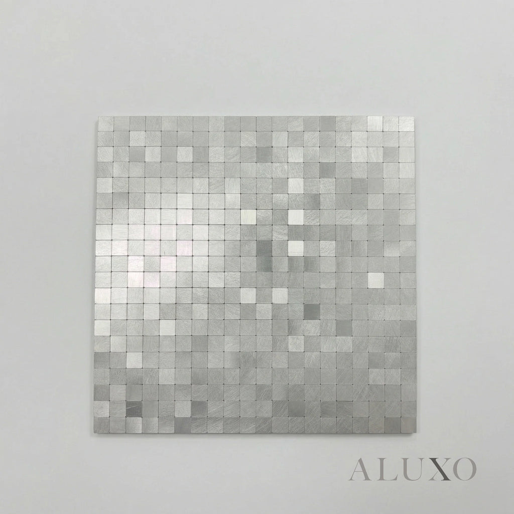 Mosaic Wall Tiles - Square Chrome 30cm x 30cm (Set of 10) | Self Adhesive
