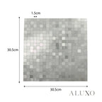 Mosaic Wall Tiles - Square Chrome 30cm x 30cm (Set of 10) | Self Adhesive