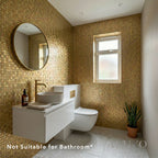 Mosaic Wall Tiles - Square Gold 30cm x 30cm (Set of 10) | Self Adhesive