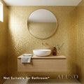 Mosaic Wall Tiles - Square Gold 30cm x 30cm (Set of 10) | Self Adhesive