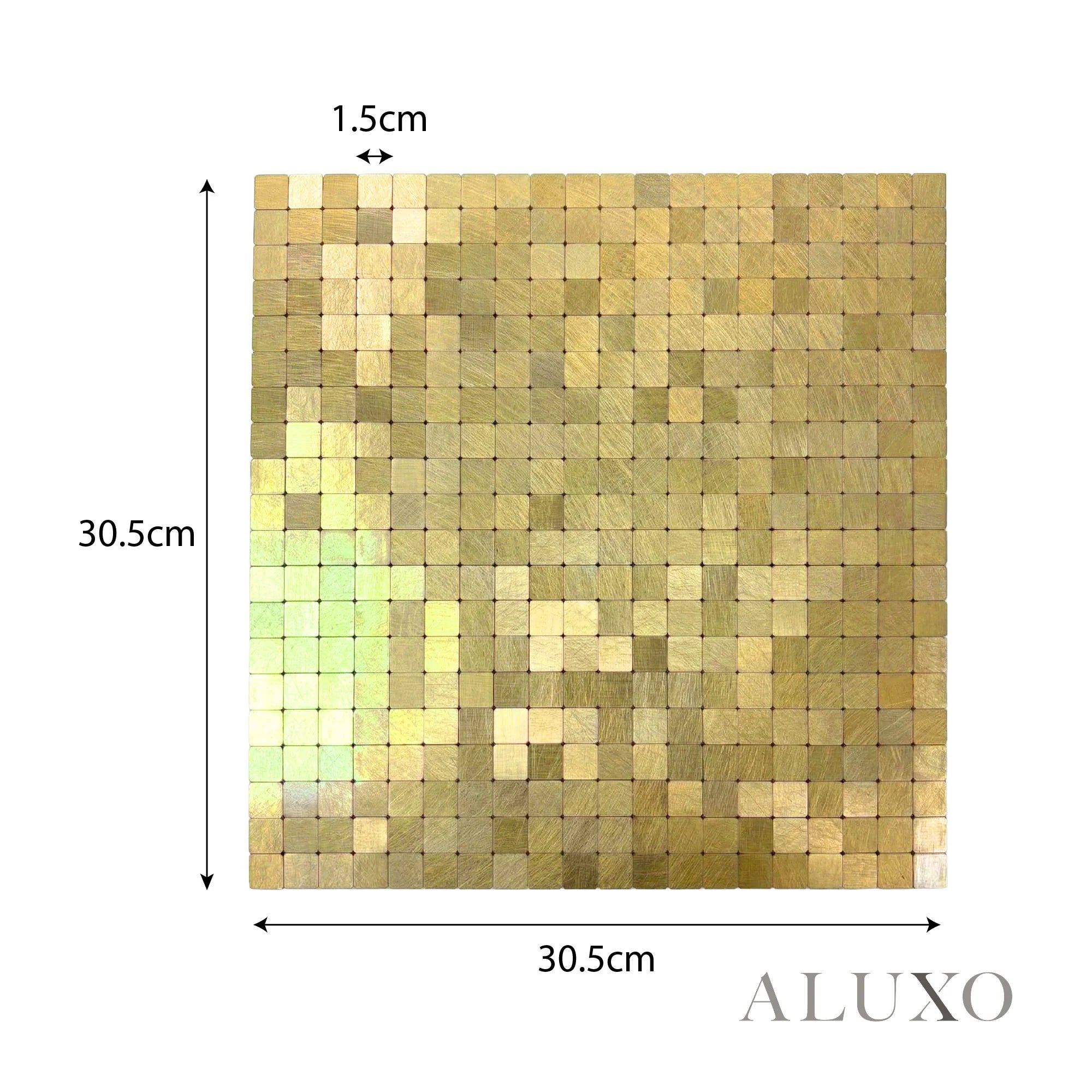 Mosaic Wall Tiles - Square Gold 30cm x 30cm (Set of 10) | Self Adhesive