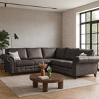 Oakland Corner Sofas (5 Seaters) | Tan Leather & Grey