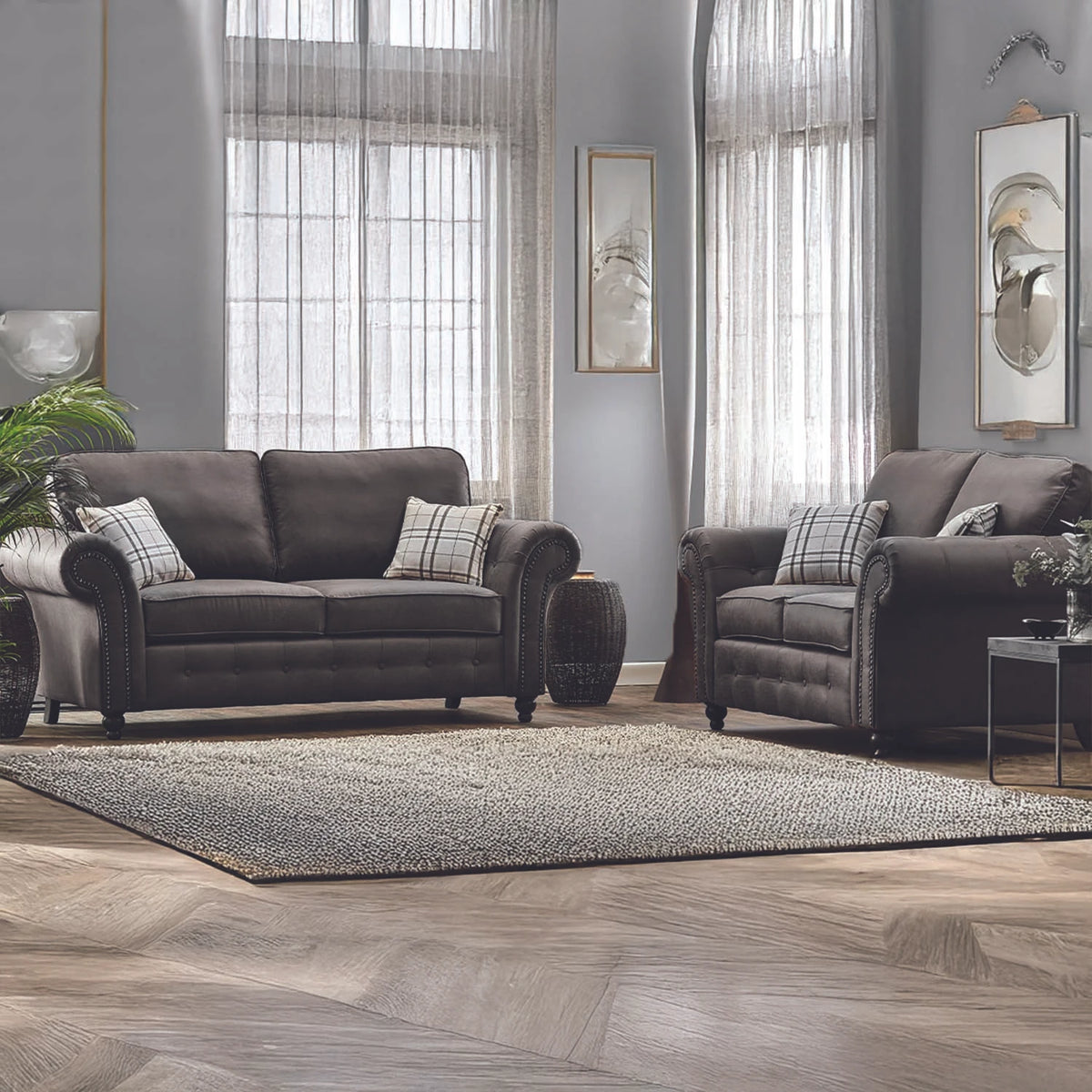 Oakland Leather 3 + 2 Sofa Suite