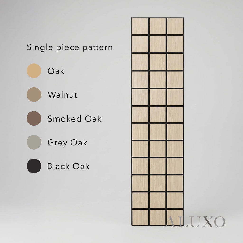Panelux™ Lite Grid Acoustic Wall Panels - 120x30cm (Set of 4) | Self Adhesive, 5 Colours