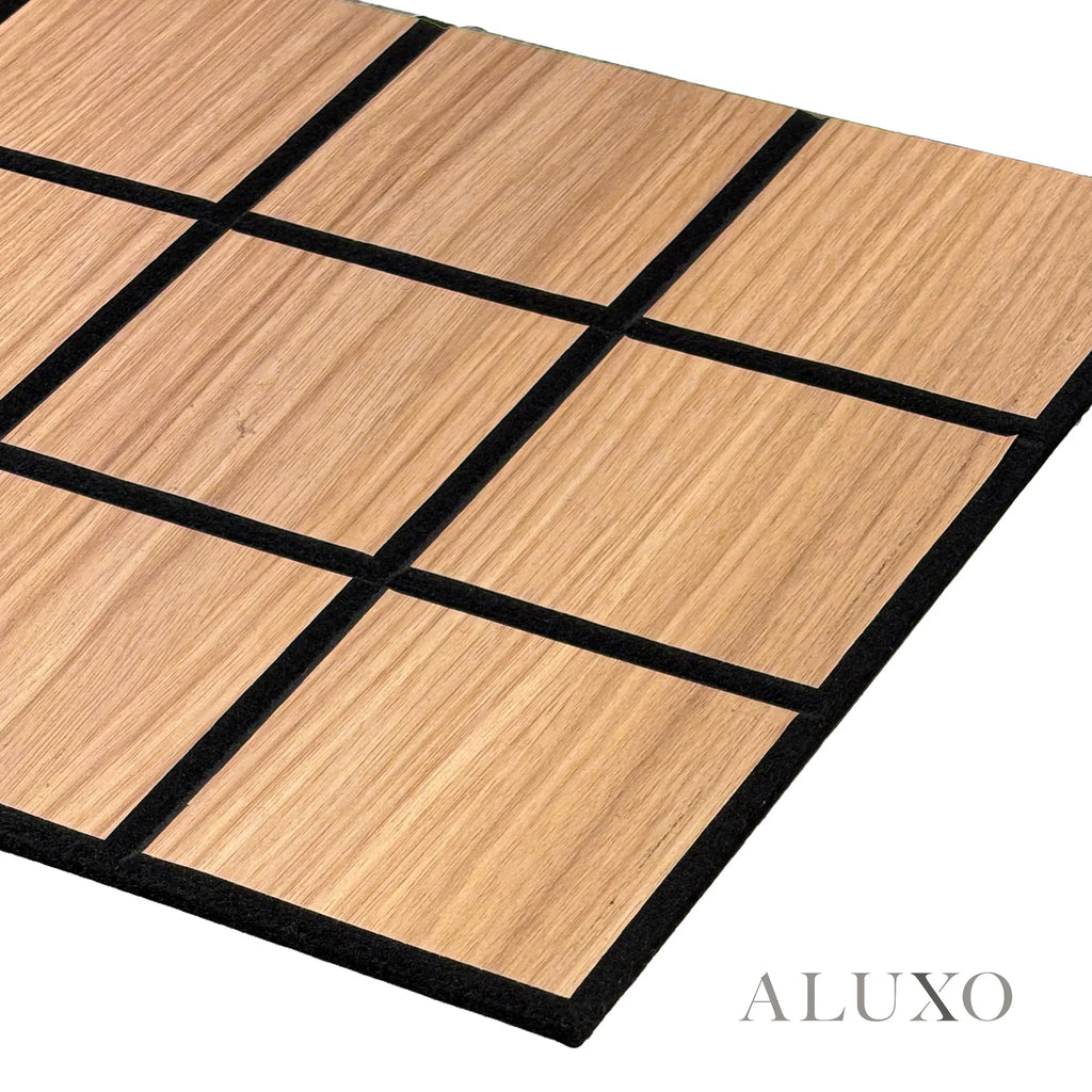 Panelux™ Lite Grid Acoustic Wall Panels - 120x30cm (Set of 4) | Self Adhesive, 5 Colours