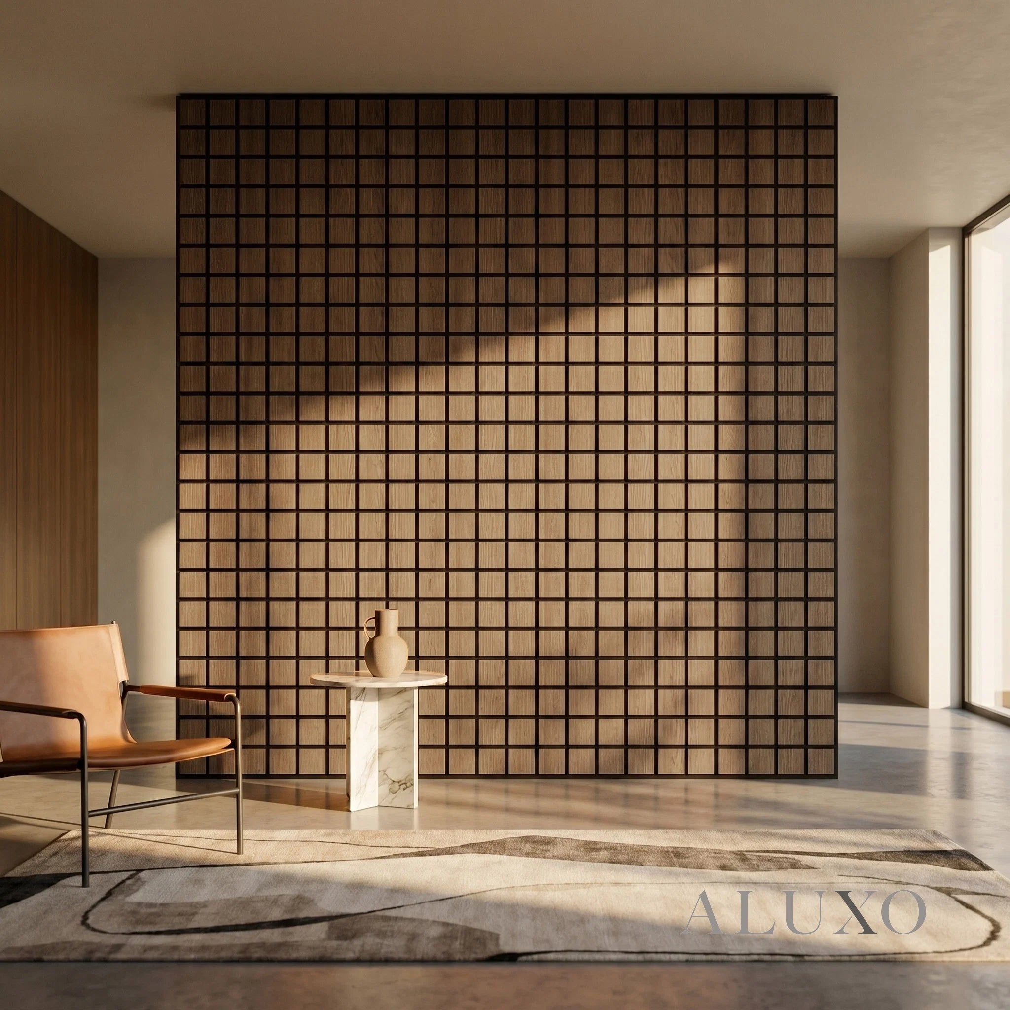 Panelux™ Lite Grid Acoustic Wall Panels - 120x30cm (Set of 4) | Self Adhesive, 5 Colours