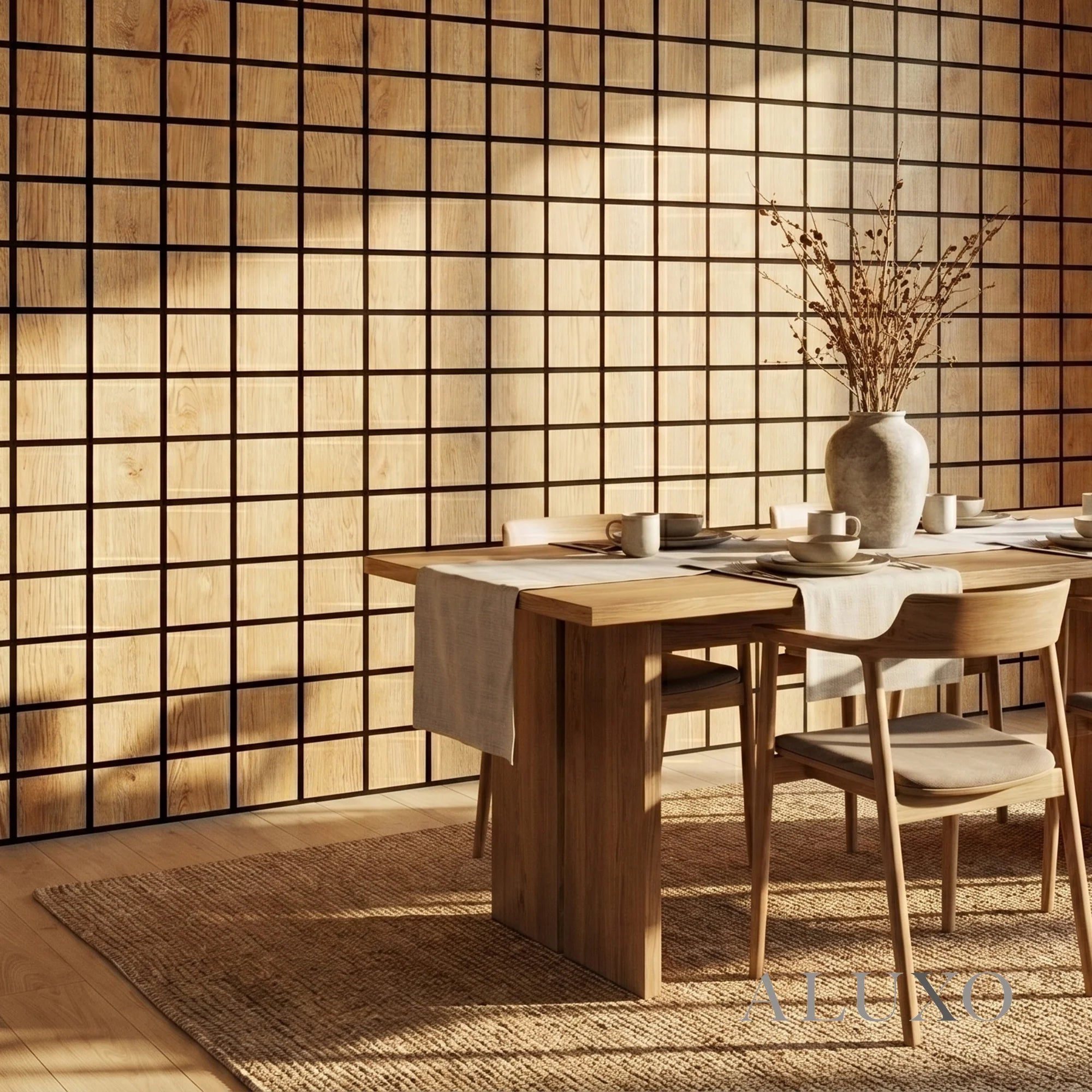 Panelux™ Lite Grid Acoustic Wall Panels - 120x30cm (Set of 4) | Self Adhesive, 5 Colours