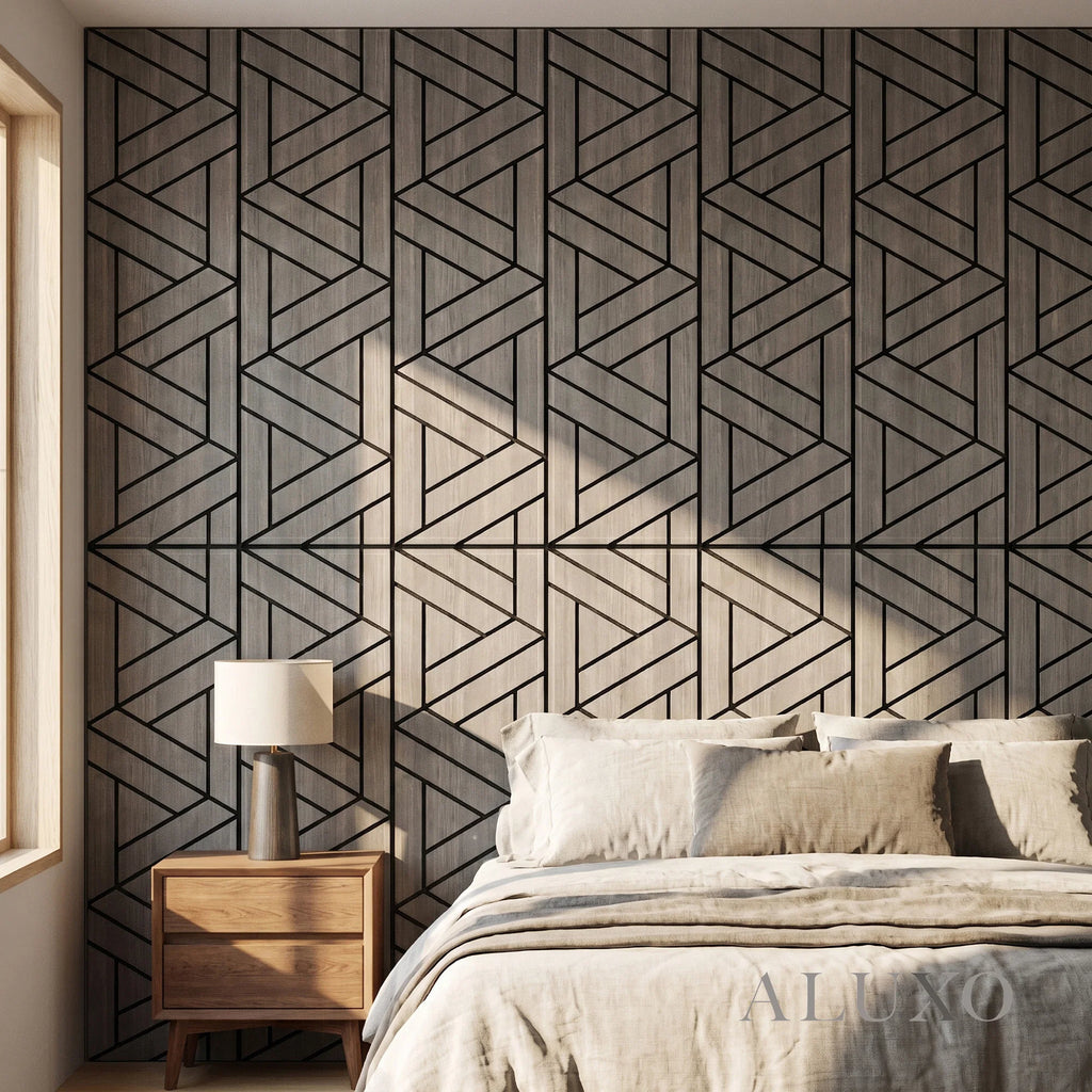 Panelux™ Lite Lattice Acoustic Wall Panels - 120x30cm (Set of 4) | Self Adhesive, 5 Colours
