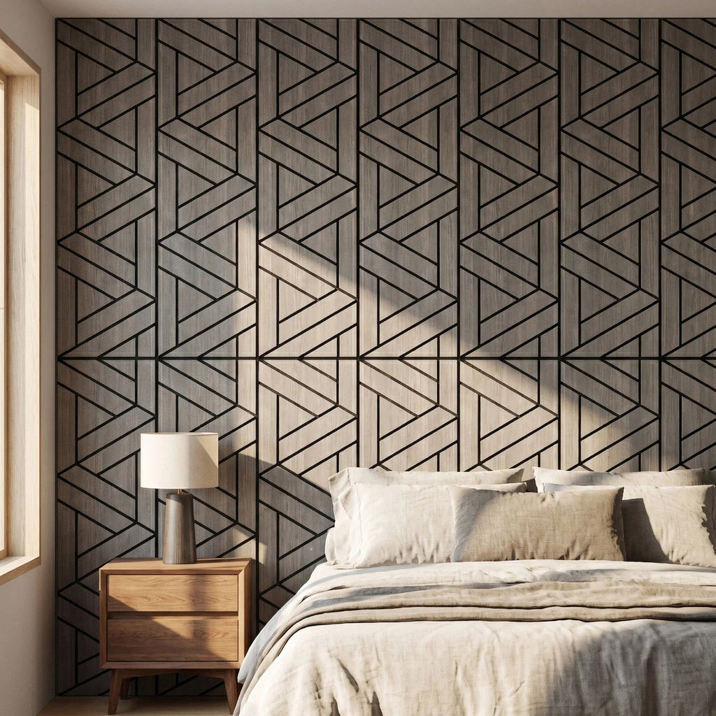 Panelux™ Lite Lattice Acoustic Wall Panels - 120x30cm (Set of 4) | Self Adhesive, 5 Colours