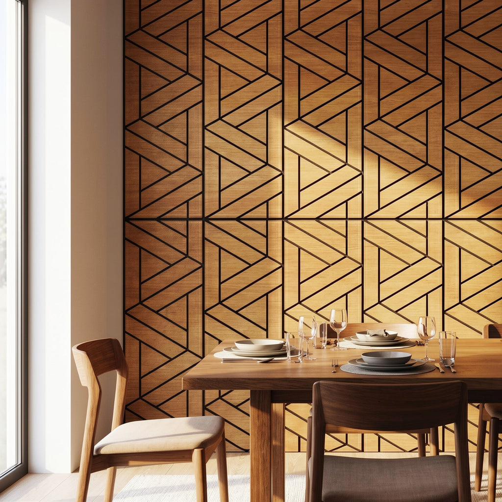 Panelux™ Lite Lattice Acoustic Wall Panels - 120x30cm (Set of 4) | Self Adhesive, 5 Colours