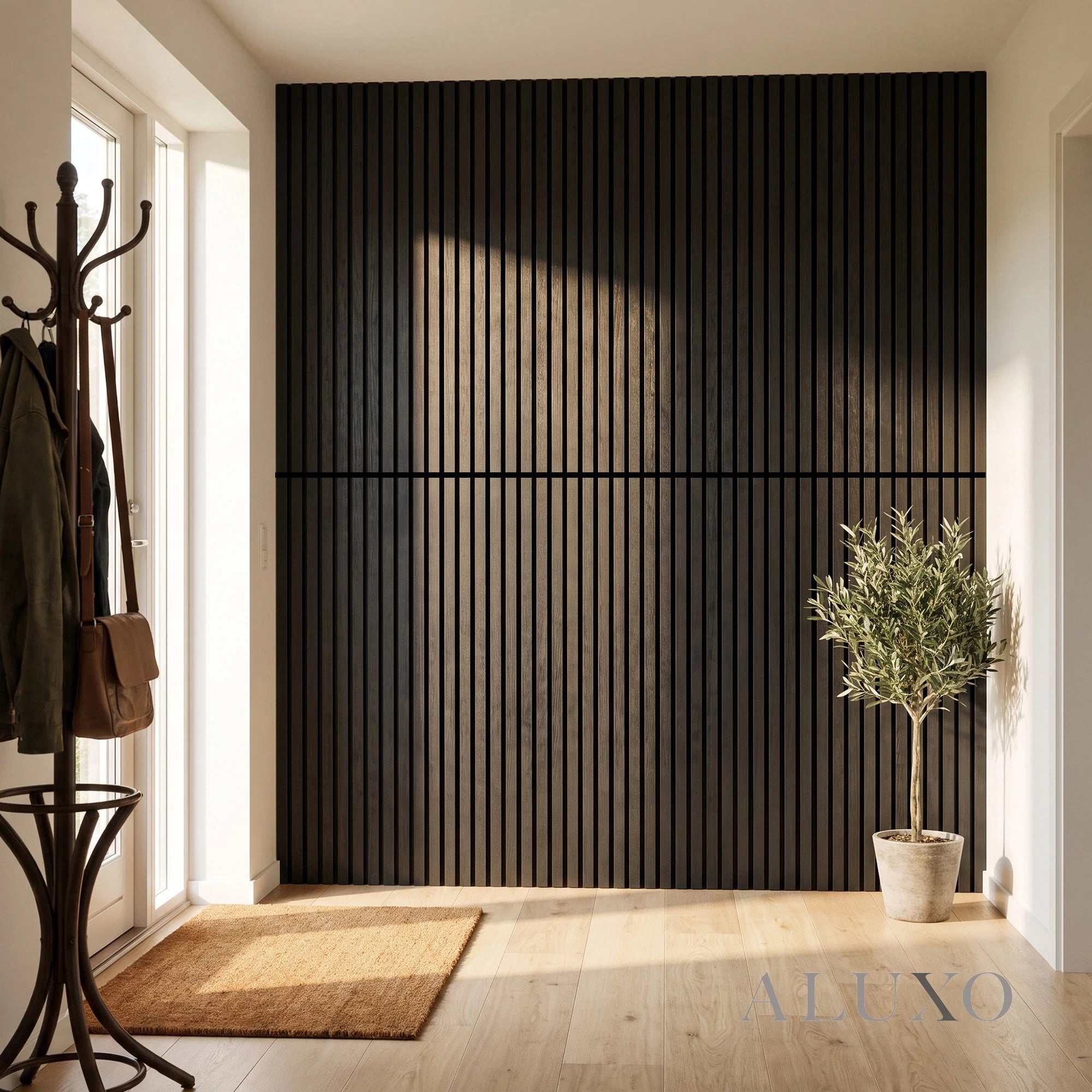 Panelux™ Lite Slatted Acoustic Wall Panels - 120x30cm (Set of 4) | Self Adhesive, 5 Colours