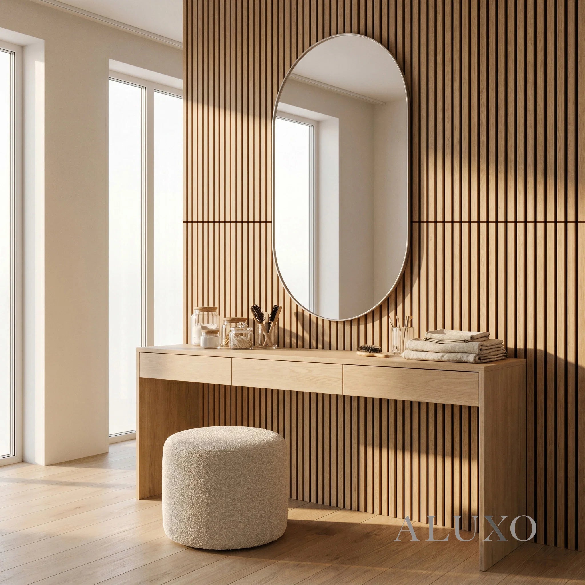 Panelux™ Lite Slatted Acoustic Wall Panels - 120x30cm (Set of 4) | Self Adhesive, 5 Colours