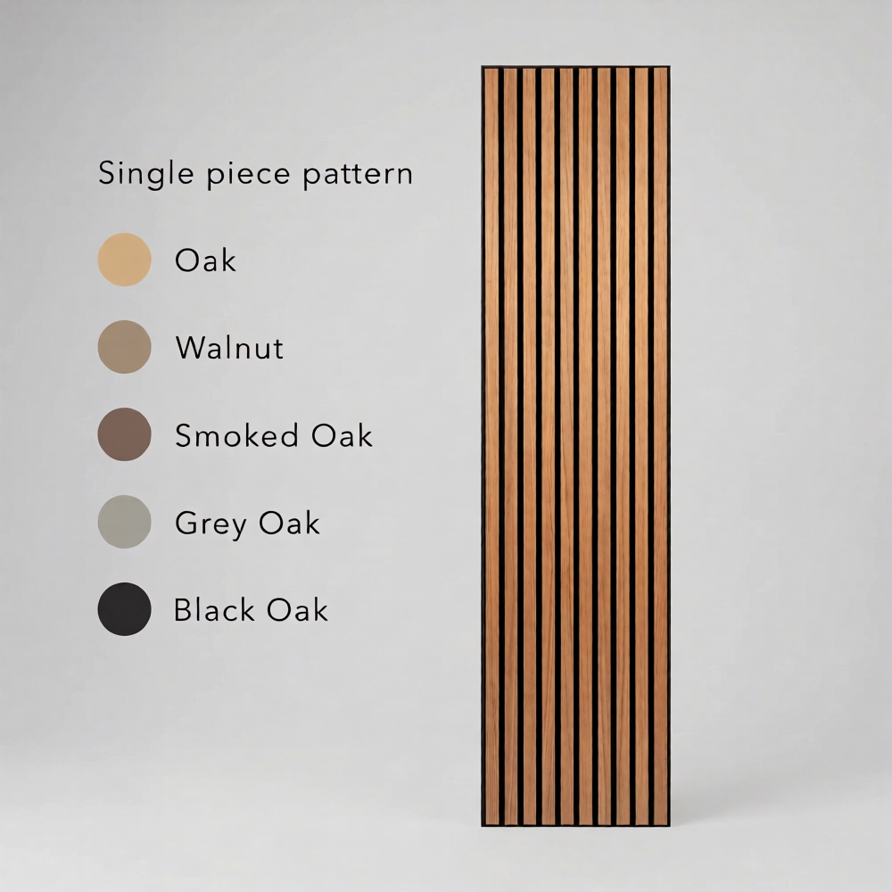 Panelux™ Lite Lattice Acoustic Wall Panels - 120x30cm (Set of 4) | Self Adhesive, 5 Colours