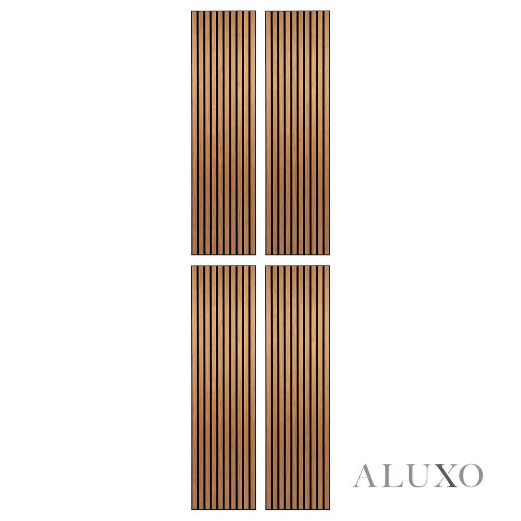 Panelux™ Lite Slatted Acoustic Wall Panels - 120x30cm (Set of 4) | Self Adhesive, 5 Colours