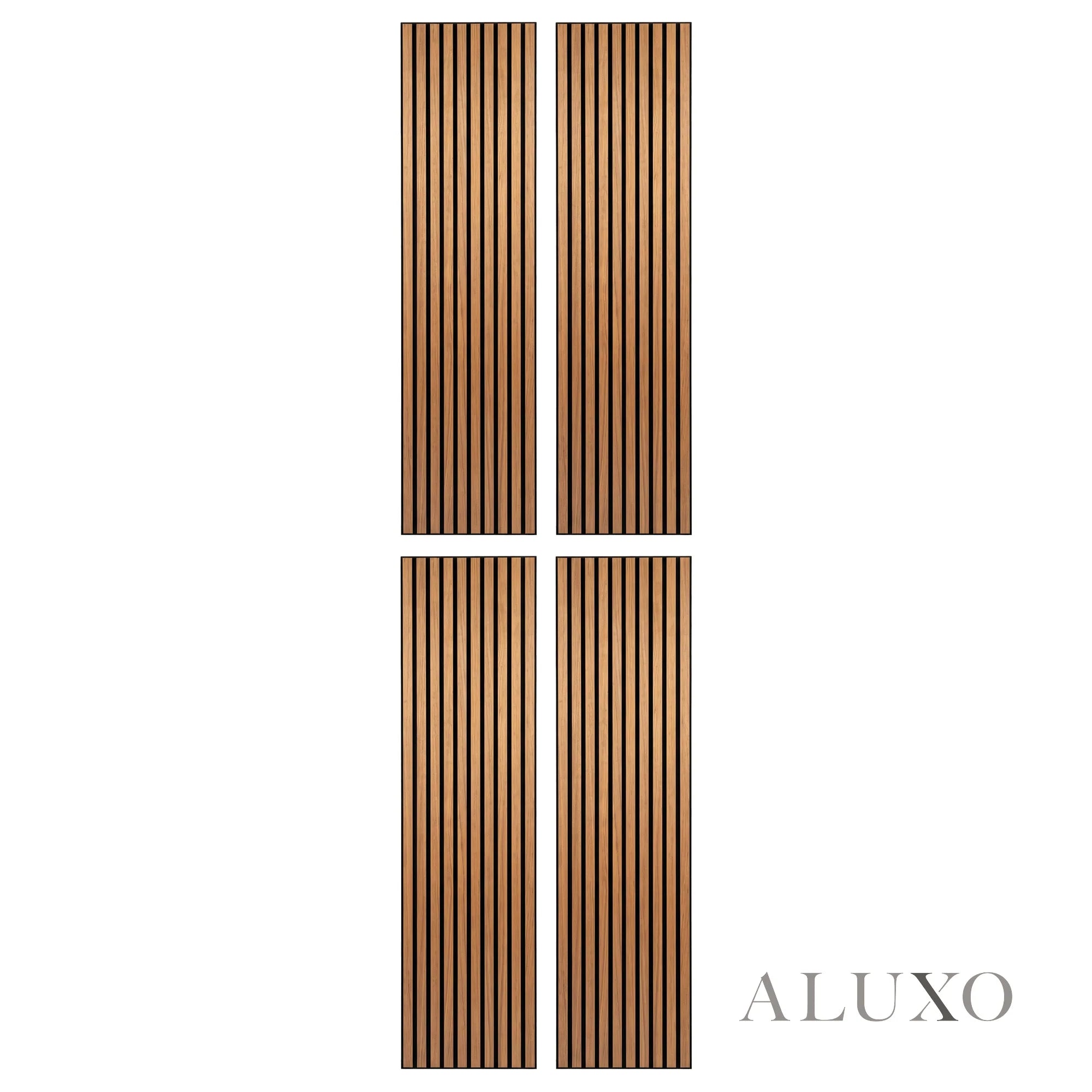 Panelux™ Lite Slatted Acoustic Wall Panels - 120x30cm (Set of 4) | Self Adhesive, 5 Colours