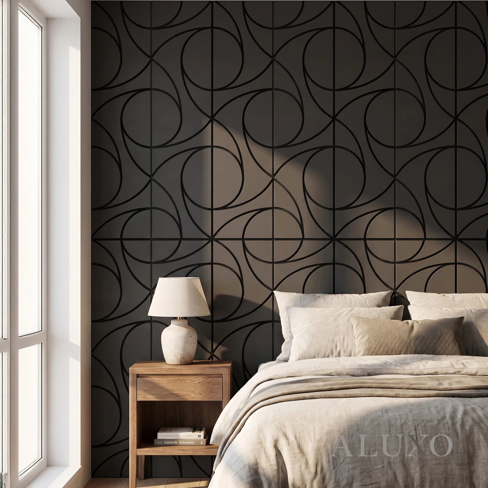 Panelux™ Lite Spiral Acoustic Wall Panels - 120x30cm (Set of 4) | Self Adhesive, 5 Colours