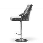 Bentley Quilted Knocker Bar Stool In Grey Velvet