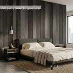 Panelux™ Pro Wide Random Rhythmic Slat Black Oak Wall Panels - 240cm x 30cm (Set Of 2)