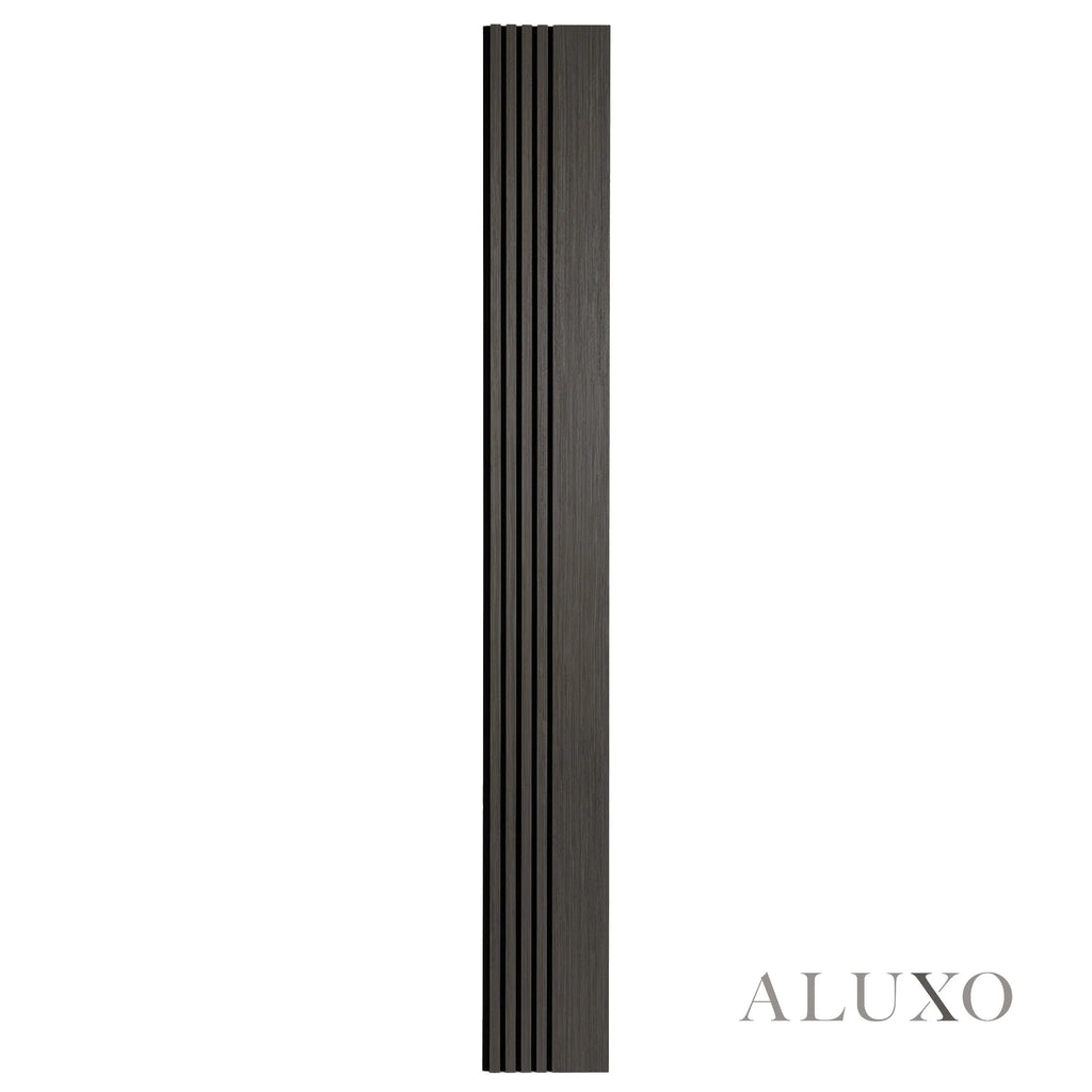 Panelux™ Pro Wide Random Rhythmic Slat Black Oak Wall Panels - 240cm x 30cm (Set Of 2)